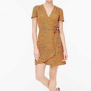 NWT J. Crew Drapey Twill Leopard Wrap Dress Animal Print Size 4